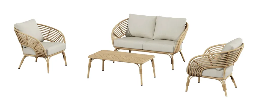 4PC Love Seat Deep Seating Set