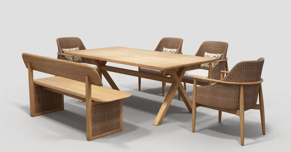 6PC Dining Set With Bench