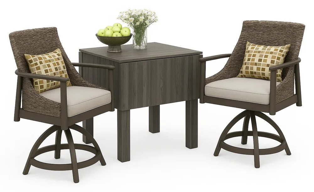 Balcony Set (Brown frame · Brown wicker)