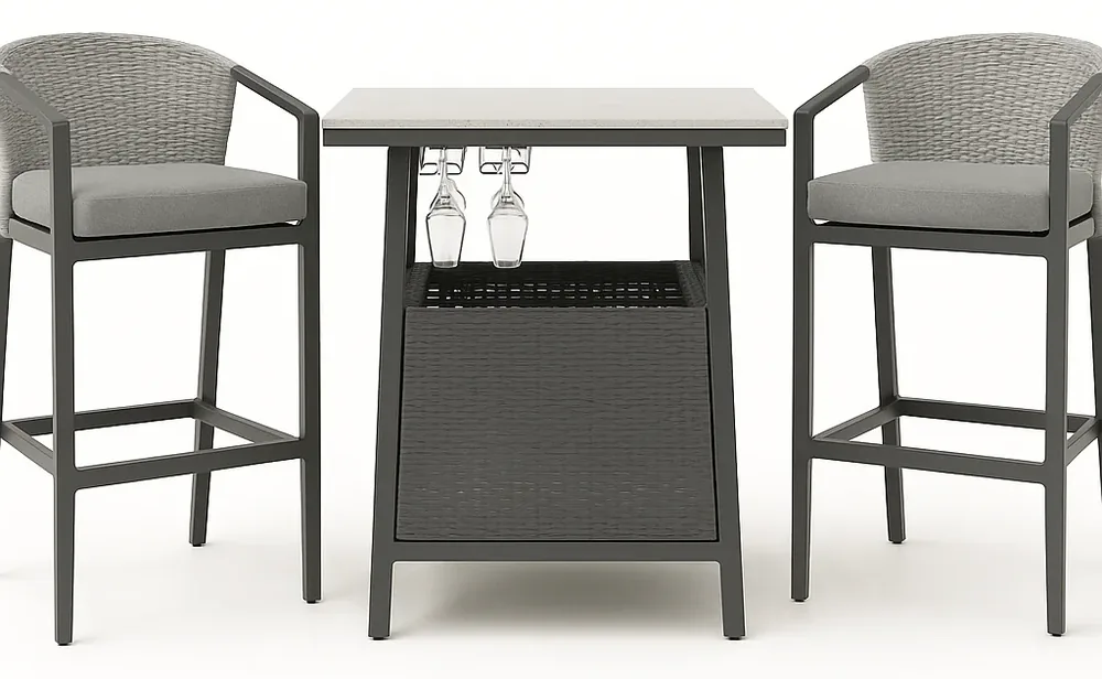 High Bar Set (Black frame · Black wicker)
