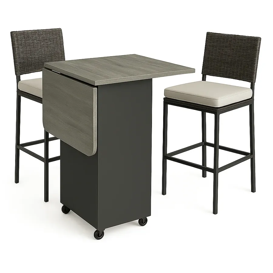 High Bar Set (Black frame · Brown wicker)