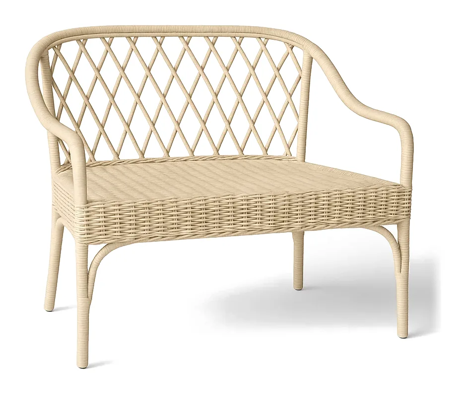 Cream Stack Wicker Bench
