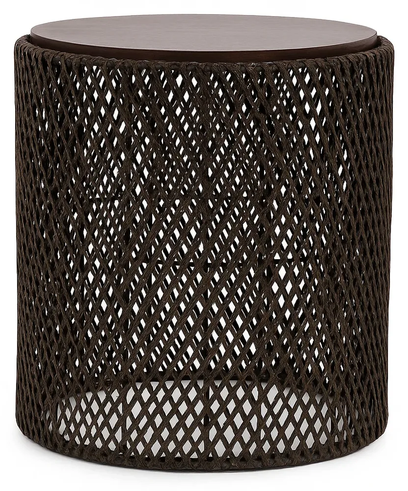 Round Wicker Umbrella Table