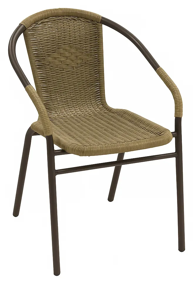 Wicker Stack Chair (Brown or Black frame · PE wicker)