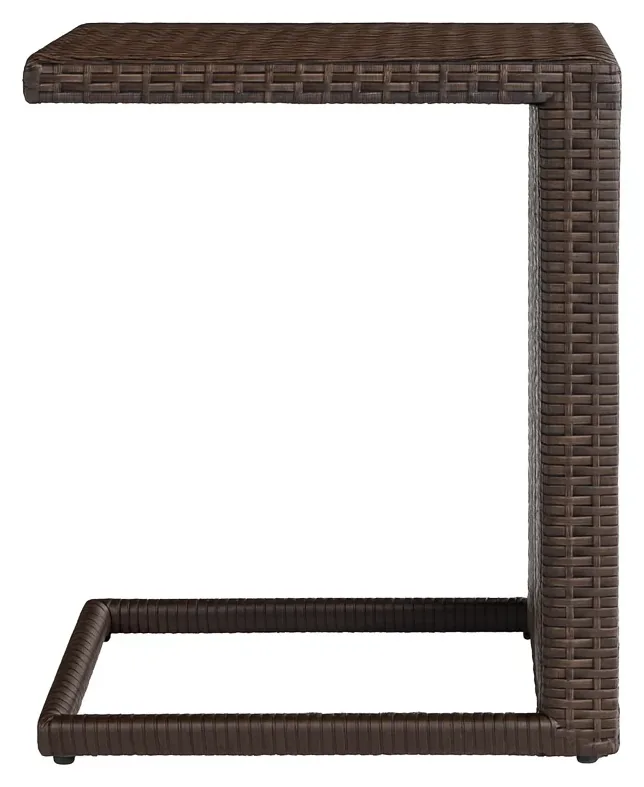 Stacking Wicker C-Shape Side Table