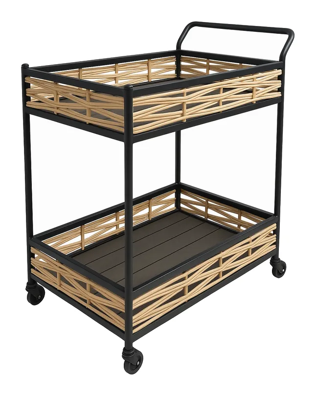 Wicker Serving Cart