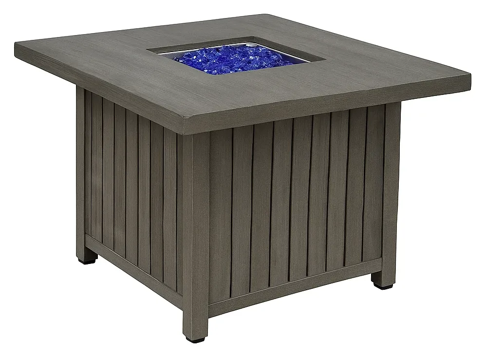 Wicker Side Fire Pit Table with Doors