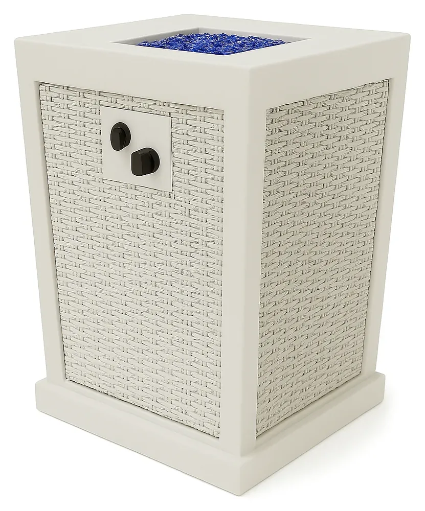 Wicker Sided Gas Column Fire Pit Column