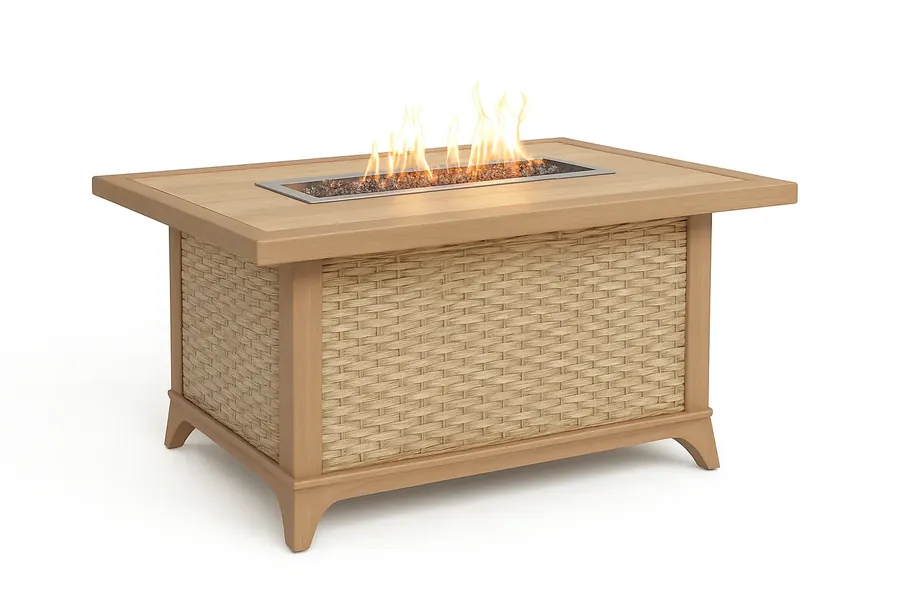 Woven 2 Wicker Fire Pit Table